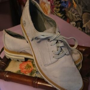 Timberland Light Blue Leather Oxfords